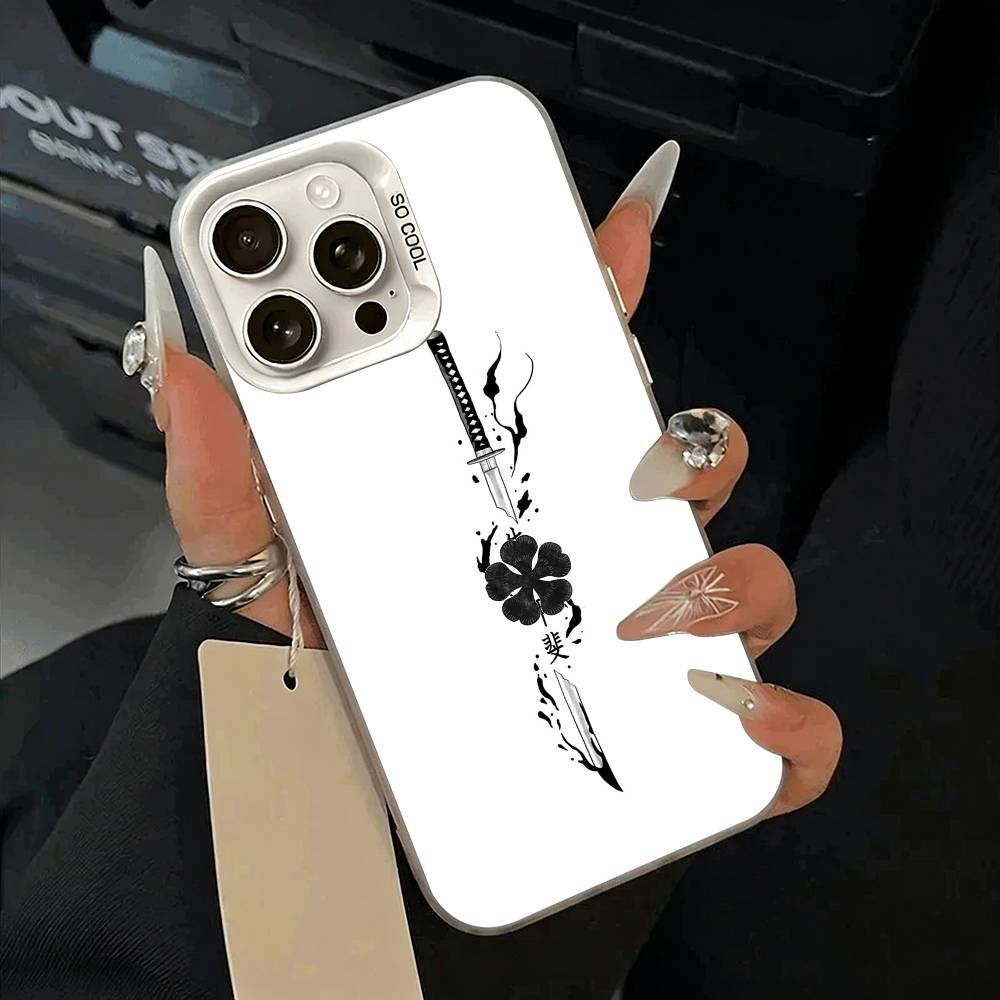 Black Clover Phone Case For IPhone 17 Air 16 15 14 13 12 11 Pro Max White Sliver Hard Cover