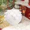 2/3Pcs White Christmas Ball Ornaments Glitter Flower Foam Ball Decoration Xmas Tree Hanging Pendant for Holiday Party Wedding Home Decor
