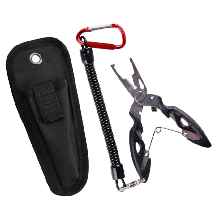 Fishing Pliers Gripper Hook Remover Stainless Fishing Tackle Tool Multifunctional Braid Line Cutter with Coiled Lanyard