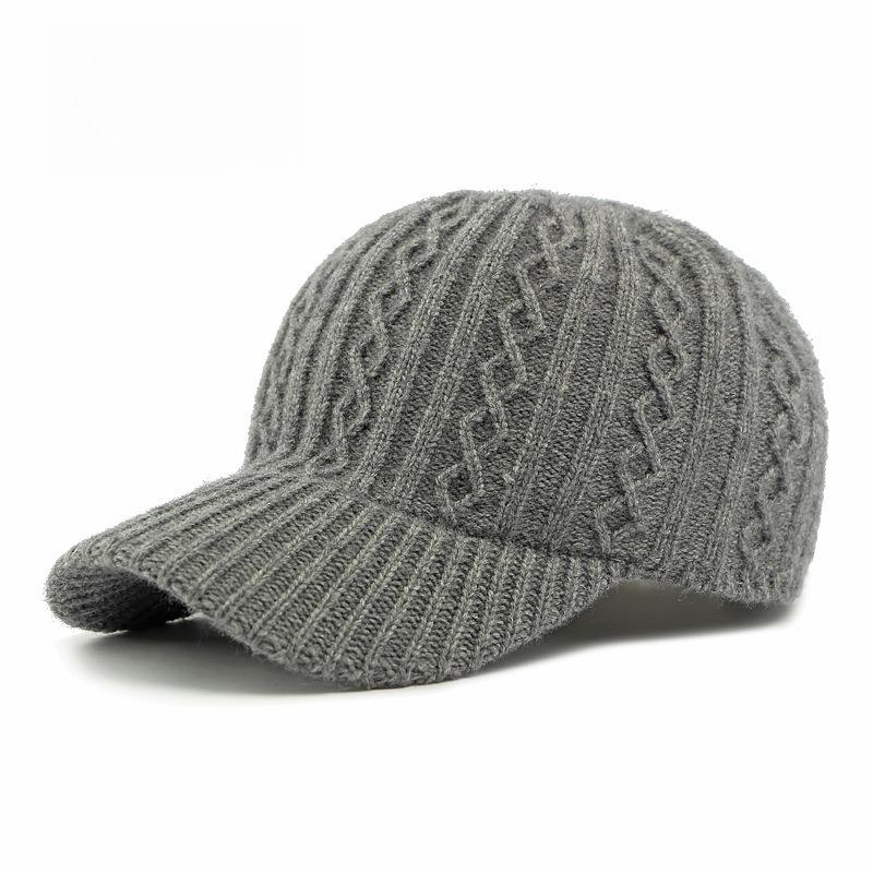 1 Stück Damen einfarbige gestrickte Baseballkappe, modische Strickmütze, gerippte Beanie mit Loch für Pferdeschwanz für den täglichen Gebrauch, Winter Herbst