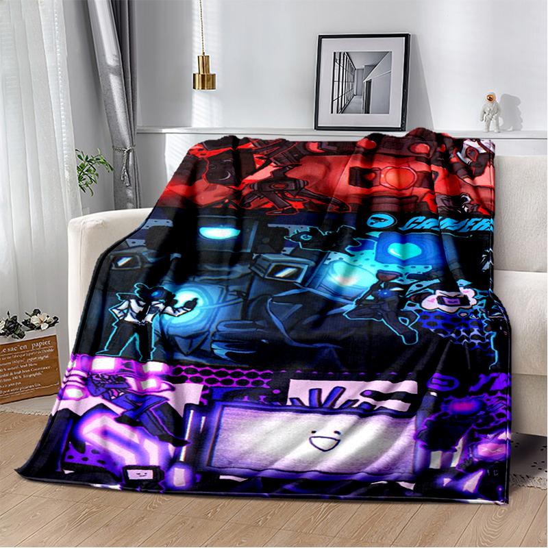 3D Skibidi Toilet Speakerman Cameraman TVman Flannel Blanket,Soft Throw Blanket for Home Bedroom Bed Sofa Travel Cover Kid Gift