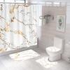Bathroom Shower Curtain Four-piece Digital Printing Marble Waterproof Shower Curtain Toilet Partition Curtain Bath Mat