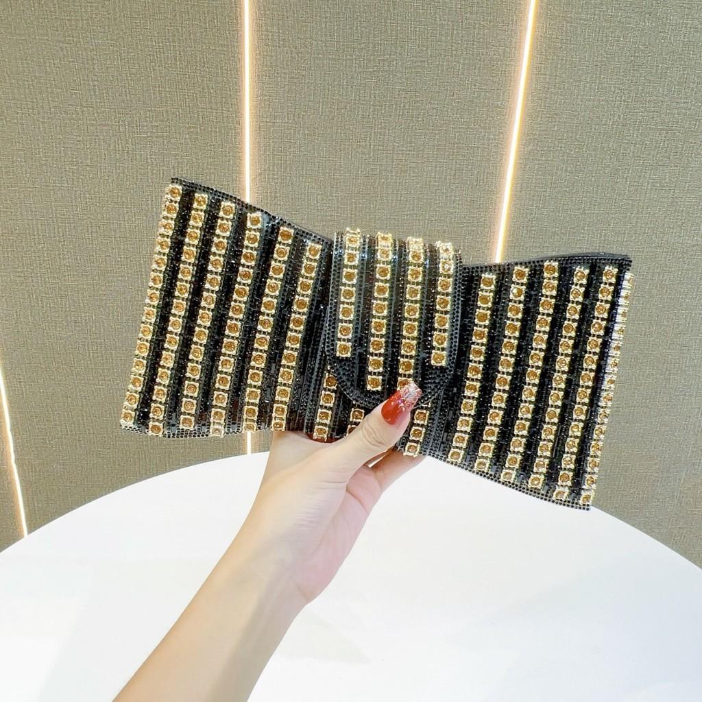 Retro Ladies Evening Clutch With Rhinestones For Formal Events