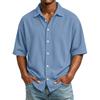Herren Cord Kurzarm Freizeithemd mit Kragen für Frühling Sommer Outdoor