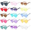 Heart Sunglasses Rimless Sunglasses for Women Heart Glasses Trendy Transparent Candy Color Eyewear
