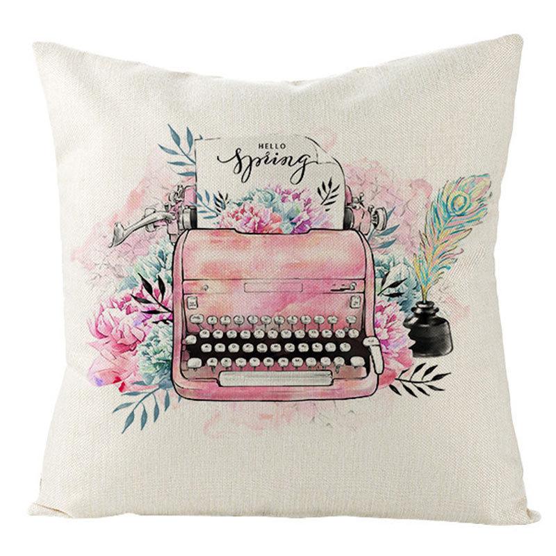 Spring Pillow Case Sofa Waist Pillow Case Garland Truck Light Luxury Home Office Pillow Pillow Case