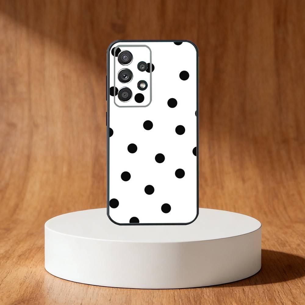 Custodia per Telefono a Pois alla Moda per Samsung S25,S24,S21,S22,S23,S30,Ultra,S20,Plus,Fe,Note,10,9,5G Cover Nera