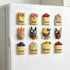 3D Simulated Food Refrigerator Magnet Resin Fruit Bread Fridge Magnet Home Kitchen Office Whiteboard Locker Magnetic Decoration