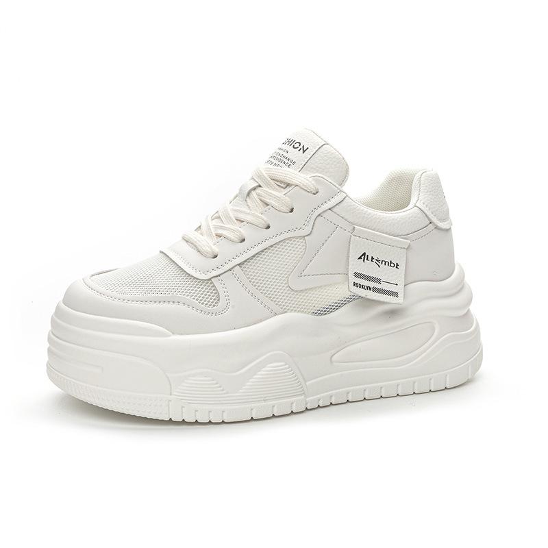 Small thick-soled inner height-increasing small white shoes women's spring new fashionable versatile lightweight casual sports shoes