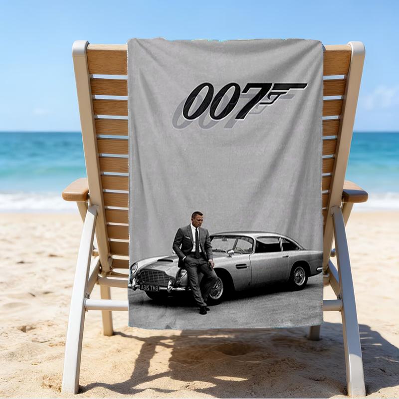 Ultra-Soft Beach Towel with 007 James Bond Theme,Ideal for Pool - Camping, Diving - Perfect Travel Essential, Vibrant Beach Towel.