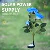 3 Heads Solar Garden Decorative Lights Outdoor Rose Festive Garden Lights Waterproof Landscape Yard Light Ground Lawn Lamp