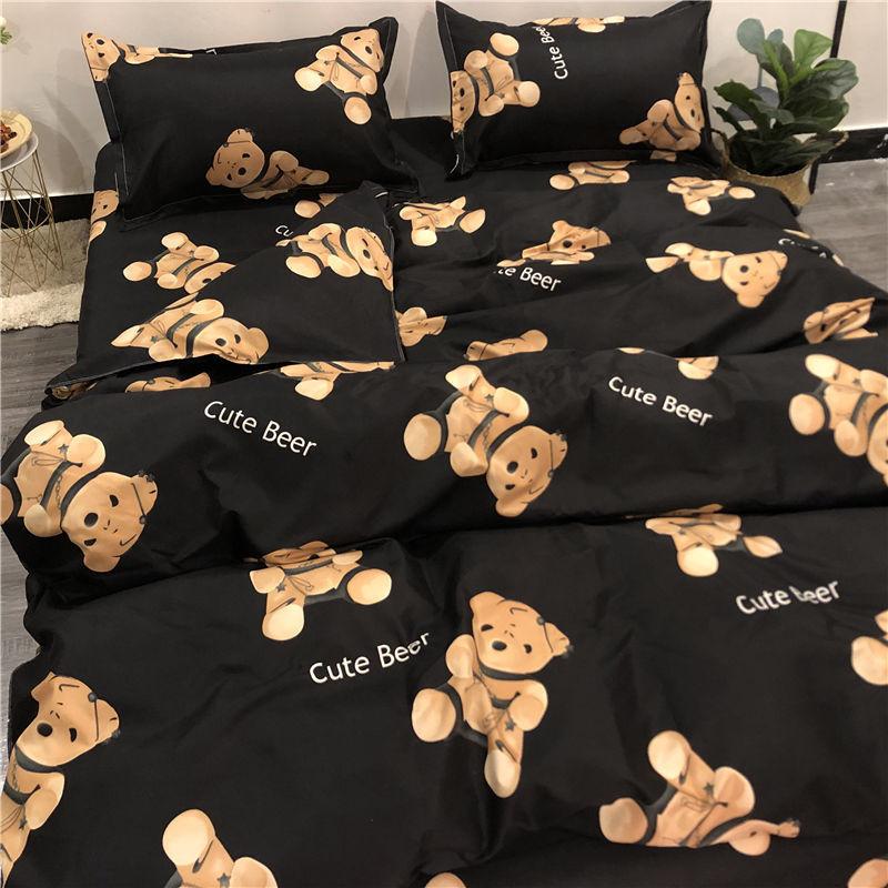 Cartoon Color Matching Four-piece Set Quilt Cover Bedding Quilt Cover Dormitory Bed Single Three-piece Set