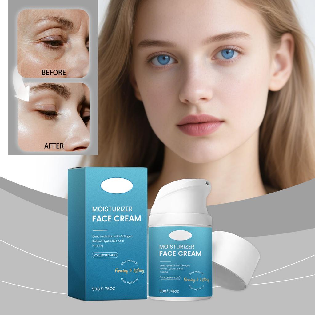 Collagen Moisturizing Facial Cream: Hydrates, Soothes, Improves Dryness, Even Out Skin Tone, Locks In Moisture, Brightens Skin.