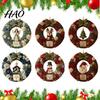 Schneemann Poke Art Kranz DIY Weihnachts-Set, 3D Stoff Nikolaus Rentier Handgemachtes Baum Set, Feiertags Haustür Dekoration Bastelarbeiten