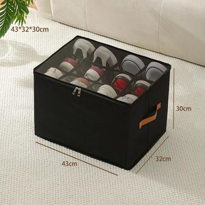 Foldable Shoe Storage Box with Lid - Dustproof & Waterproof Boot Organizer | Stackable Household Closet Boxes