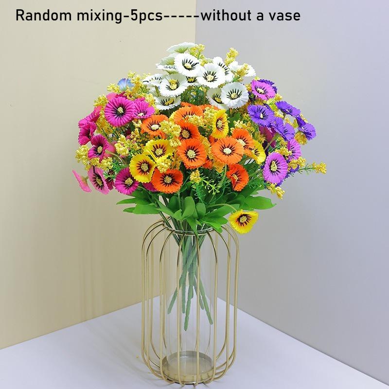 

5pcs Daisy Simulation Flowers for Decoration, Plastic Flowers, Office, Home Decoration, Wedding Easter, Festival Bouquets