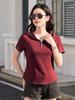 Women's Slim Fit Hooded Short Sleeve Zipper T-shirt - New Korean Style 2026, Solid Color Fashionable Top