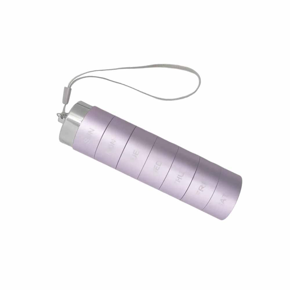 Durable Waterproof Weekly Pill Case High Capacity Aluminum Alloy Pill Organizer Moisture Proof Sealed Pill Box Split Pill фиолетовый