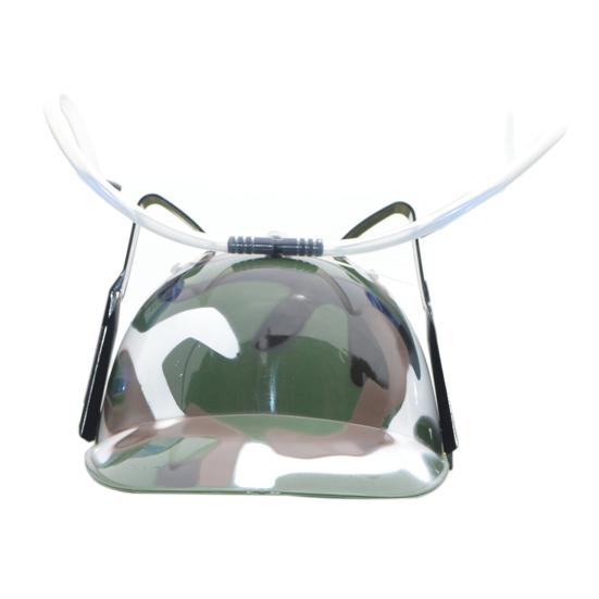 

Drinking Helmet Adjustable Labor-saving Plastic Novelty Lazy Drinks Helmet Supplies for Home камуфляжний