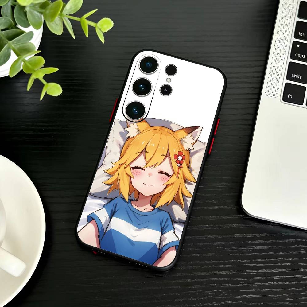 The Helpful Fox Senko-san Senko  Phone Case For Samsung S26,S25,S24,S23,S22,S21,S20,Ultra,Plus,FE Black Soft Cover Samsung S21fe