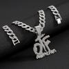 Hip Hop Otf Letter Necklace Men And Women Hip Hop Personality Versatile Trend Cuban Chain Jewelry Set