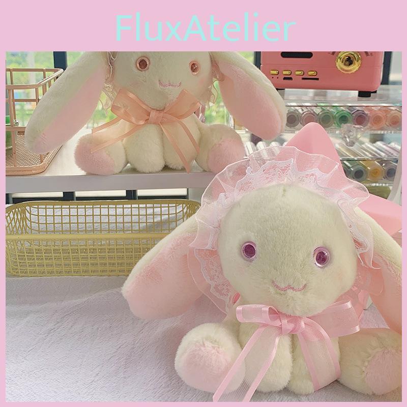Adorable Bow Bunny Plush Toy Cute Dog Doll Backpack Pendant Keychain Stuffed Animal