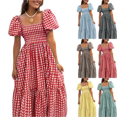 Women's Casual Fashion Short Sleeve Retro Retro Dress