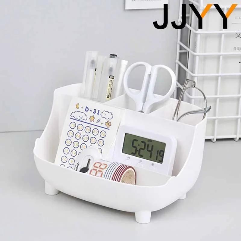 Creative Large Capacity 6 Cell Desktop Pen Organizer Multi Functional School Office Storage Box