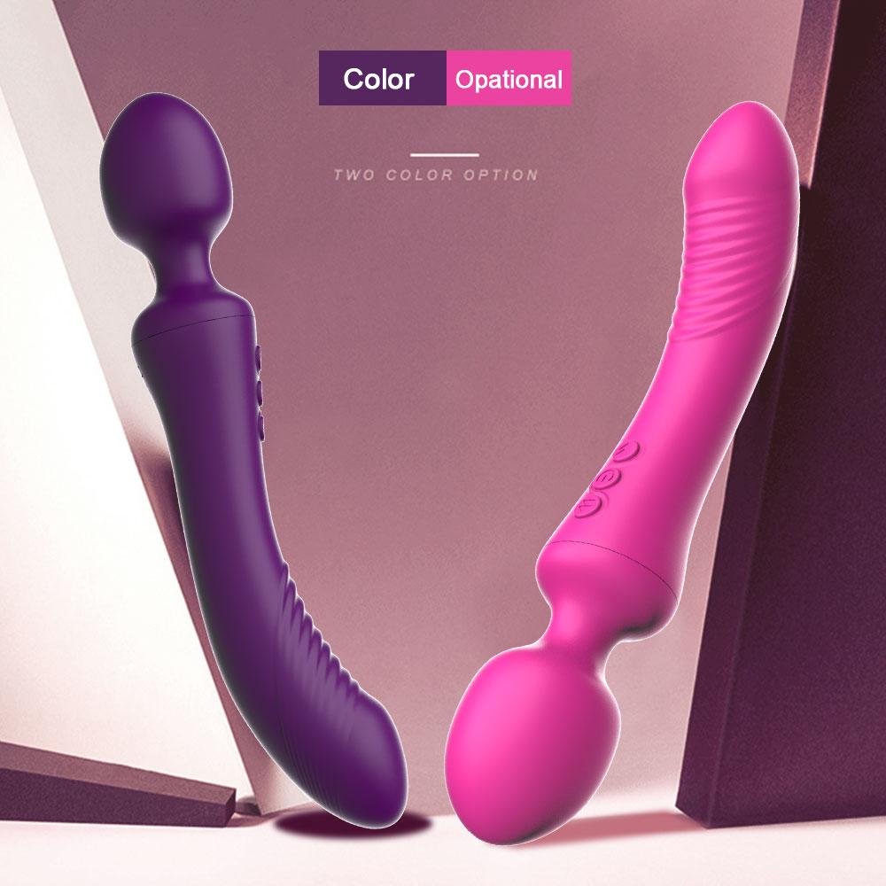 Oral Leistungsstarke Dual Vibrator Zauberstab G-punkt Massage Anal Plug Spielzeug für Erwachsene Vaginal Klitoris Stimulieren Weichen Weiblichen Masturbator