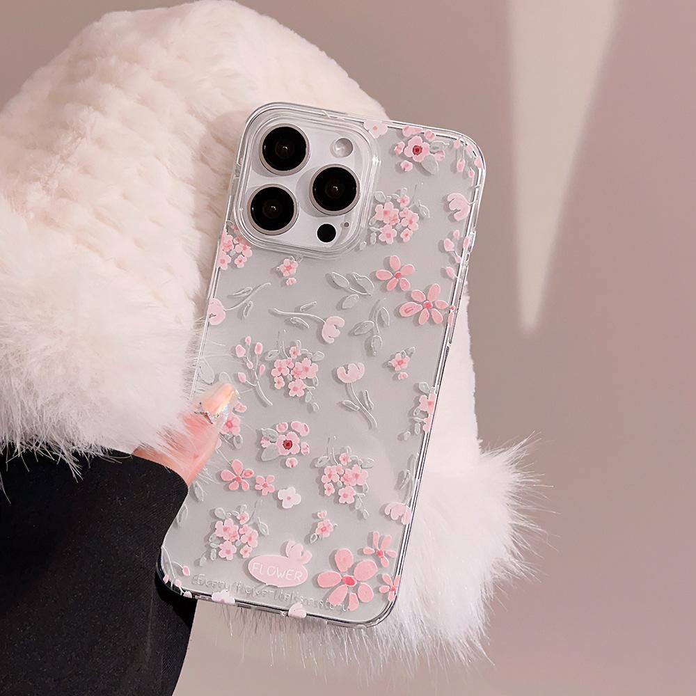 Soft INS Flower Pattern Phone Case For iPhone 16 15 14 13 12 11 Pro Max X XR XS 7 8 Plus SE Silicone Shockproof Bumper Cover