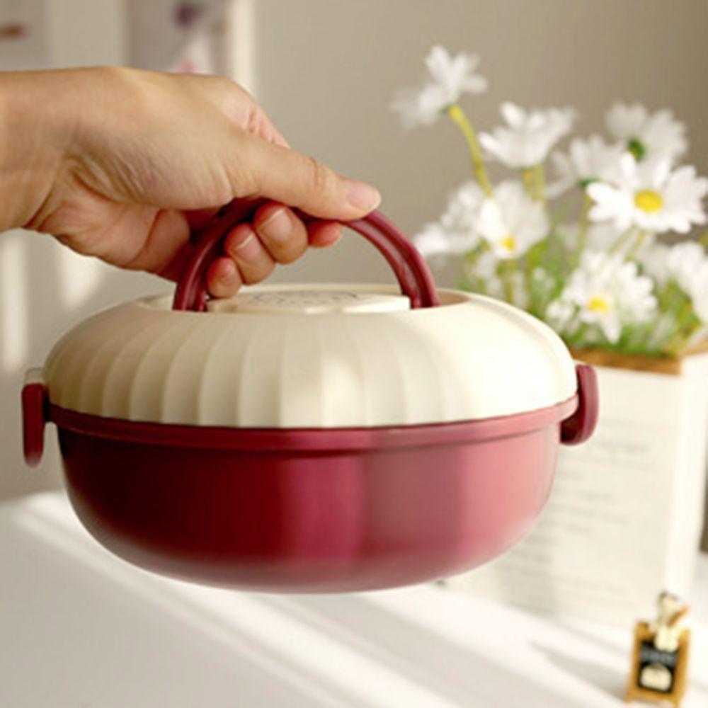 Double Layer Round Lunch Box Compartments Food  Storage Container Snack Box Salad Box  School