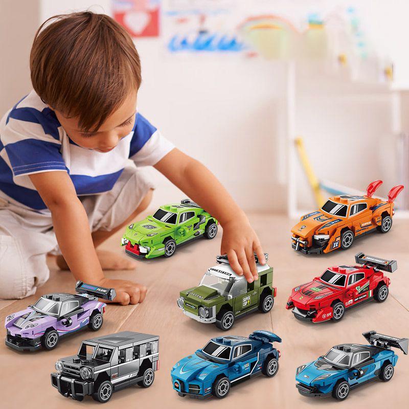 Kreativní stavební bloky natahovací auto McLaren Lamborghini Porsche autíčko pro děti dárek
