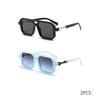 Retro Square Frame Sunglasses Men And Women With The Same European And American Double Beam Sunglasses Trend To Wear Decorative