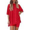 Set Pigiama Donna Casual Solido Colorato Largo Estate 2026 Europeo & Americano