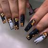 New 24 Nail Patches Halloween Elements European And American Style Long European Square Wearing Nail Pads