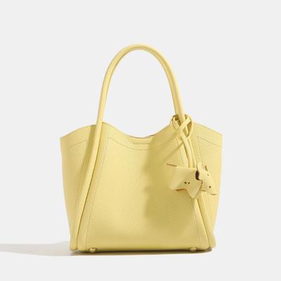 Leather Vegetable Basket Bucket Bag Women's New High-end Niche Design Single Shoulder Crossbody Portable Wing Bag