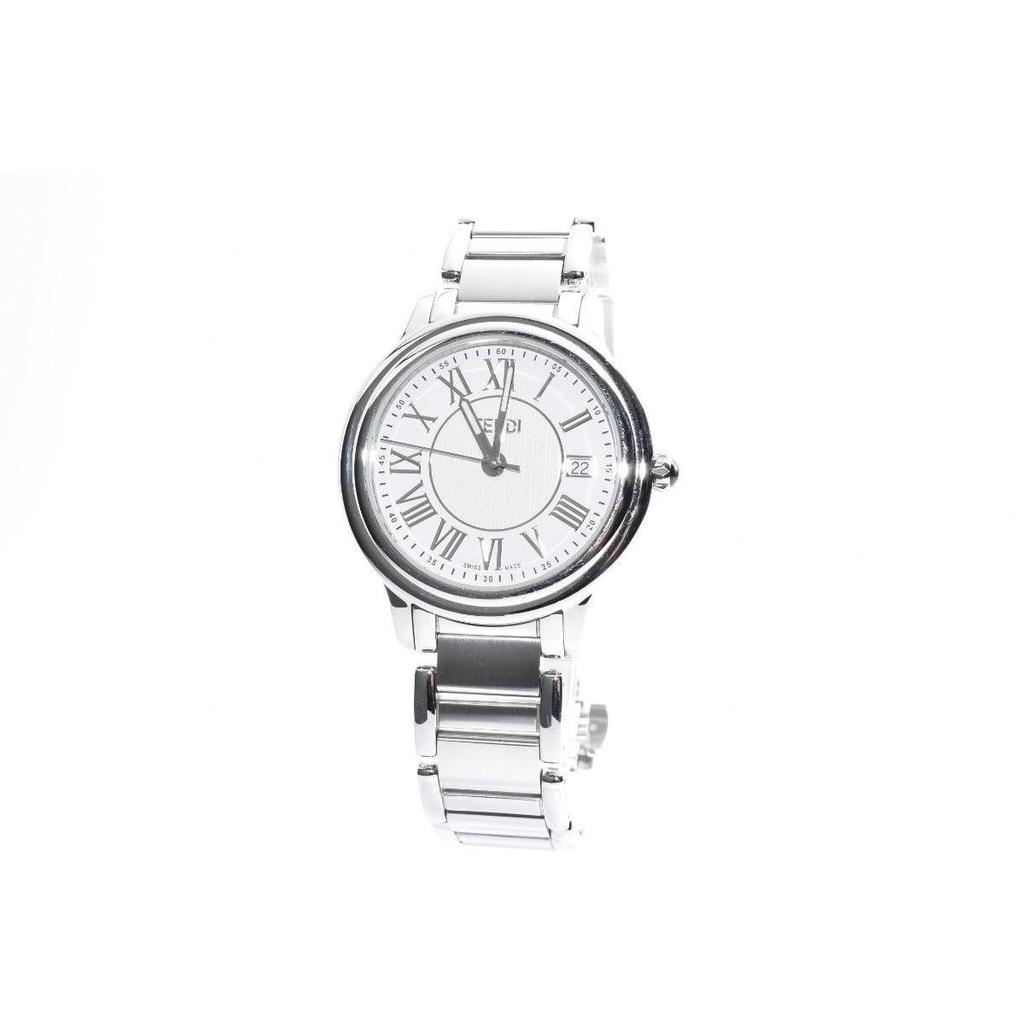 Used [Battery replaced] FENDI 25400L White Silver Men's Watch