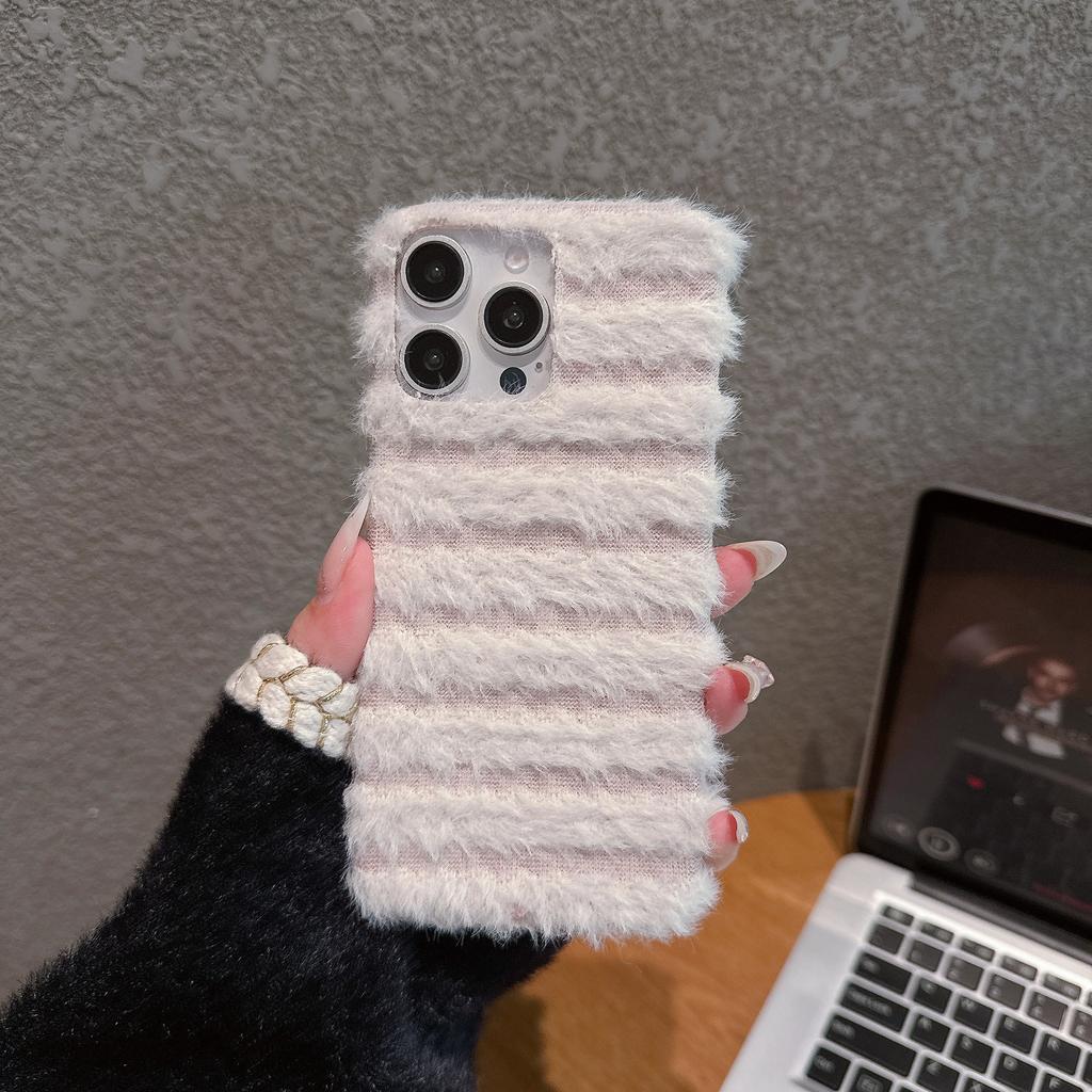 Autumn and Winter Xiaoxiangfeng Plush Is Suitable for Apple 14 Mobile Phone Case 15promax All-inclusive 12 Anti-drop Soft iPhone13 Women