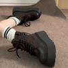 Chunky Platform Heel Women Ankle Boots Fashion Lace Up Shoes Autumn Winter Short Booties  De Mujer