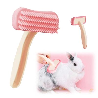 Pet Brush Rubber Slicker Pink Size S Removes Loose Hair Feels Fluffy Made Silicone Material Gentle On Skin Not Painful (small Size)