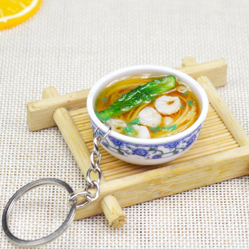 Kids' Mini Kitchenware: Noodle Bowl Keychain Fun Toy & Student Souvenir