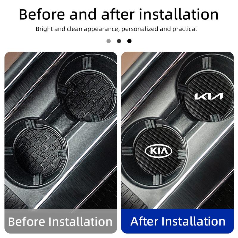 Car Water Coaster Console Mug Drink Non-Slip Pad Mute Mat For KIA GT Line Forte Seltos K5 Sportage Ceed Soul Cerato Sedona Forte