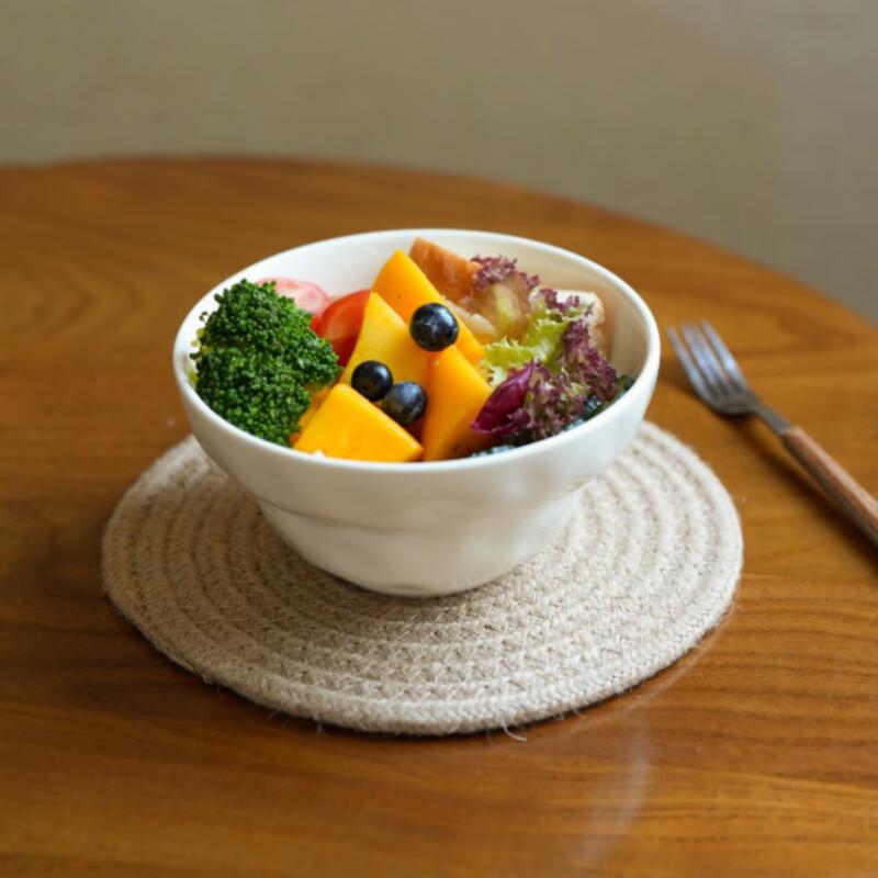 Changbaosen Cream Ceramic Salad/Soup Bowl Set
