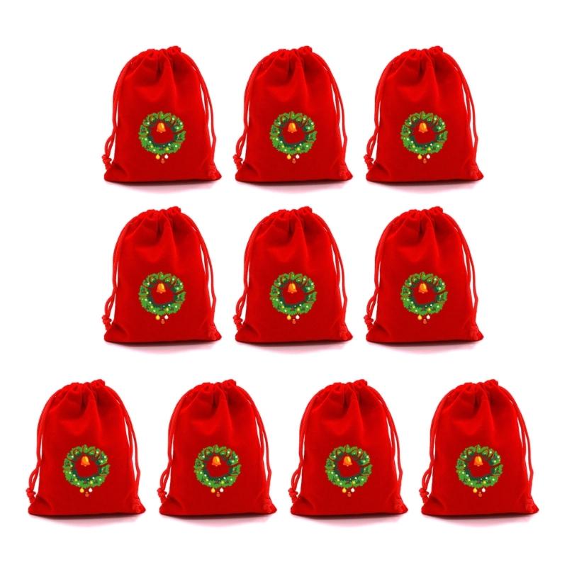 10Pcs Practical Drawstring Storage Pouches Jewelry Packaging Case for Holiday