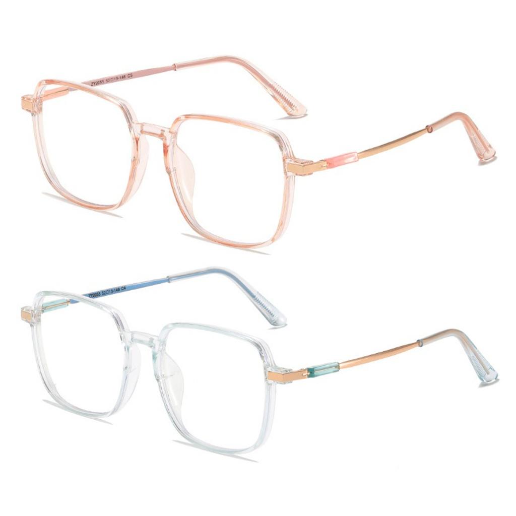 2PCS Square Eyeglasses Anti-radiation Glasses for Women Student Glasses Anti-blue Light Computer Glasses