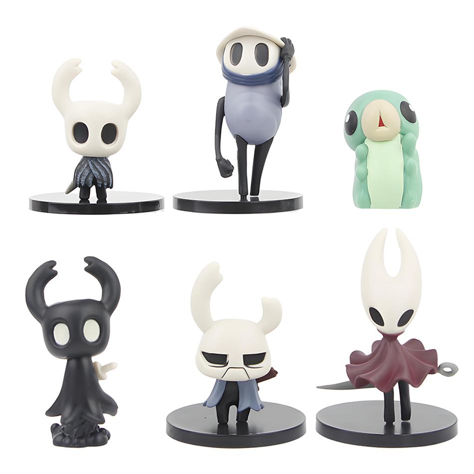 6 Stück/Set Hollow Knight Silk Song Knight Hornet Quirrel Zote Grub Figur Niedliche Spielzeuge Modellpuppe Brinquedos