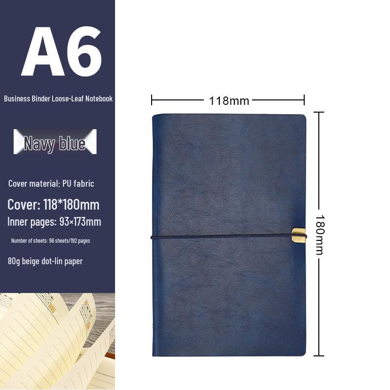 A5 Faux Leather Business Notebook & A6 Retro Office Diary Set