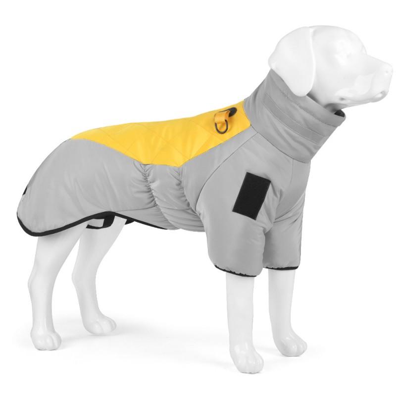 Winter Dog Coat Large Breeds Thick Padded Waterproof Pet Jacket With Reflective Trim