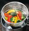 Kakusei 18cm Deep Saucepan with Gas Stove Glass Stainless Shikisai Silver Colander, Compatible, Lightweight, Lid, Steel, Rust-Resistant, (FSC-05)