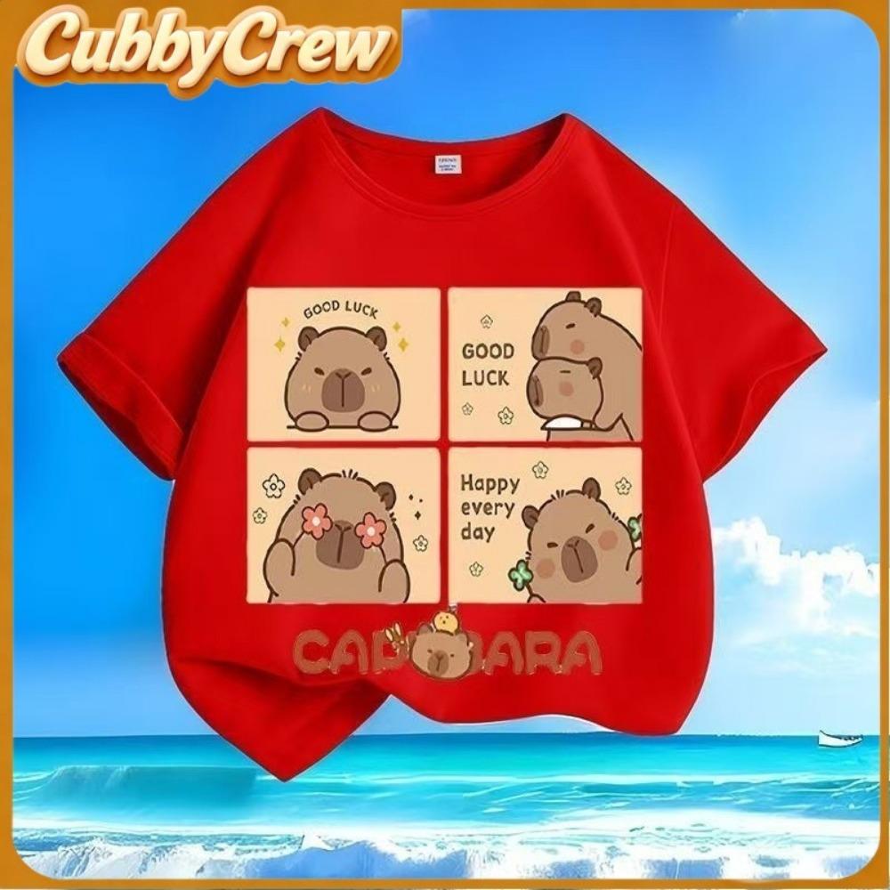 

New Cute New Year CAPYBARA Printed Men s and Women s Round Neck Top 140